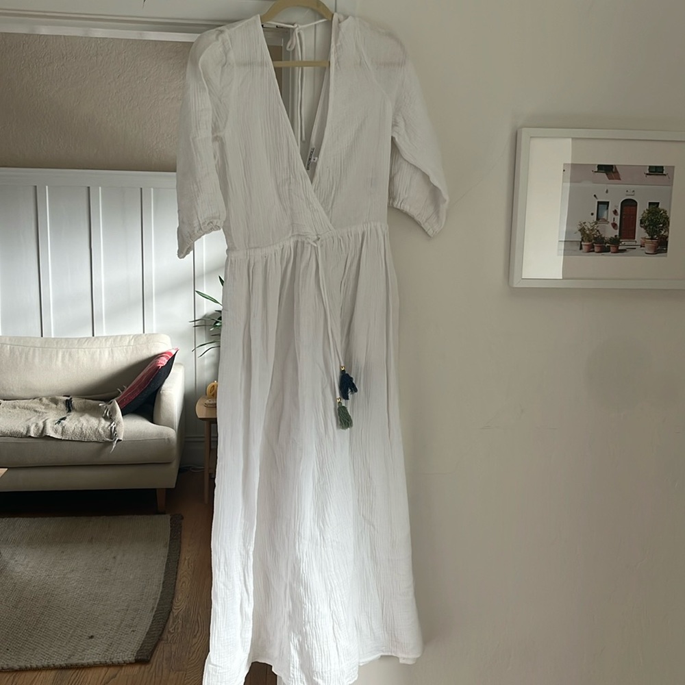 White linen dress